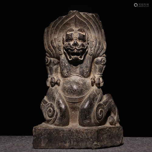 ANCIENT CHINESE,STONE CARVING MYTHICAL BEAST