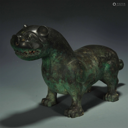 ANCIENT CHINESE,BRONZE MYTHICAL BEAST