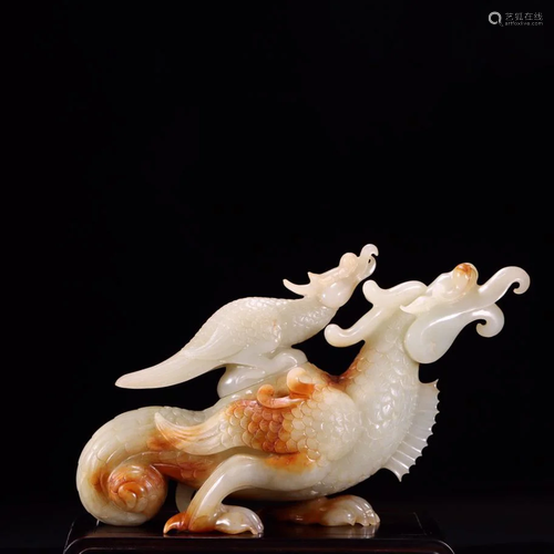 ANCIENT CHINESE,JADE CARVING MYTHICAL BEAST