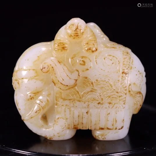 ANCIENT CHINESE,JADE CARVING ELEPHANT