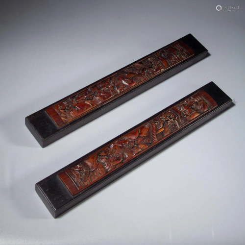 ANCIENT CHINESE,A PAIR OF WOOD STATIONERY