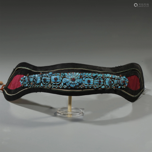 QING DYNASTY,GILT-SILVER KINGFISHER FEATHER EMBELLISHED