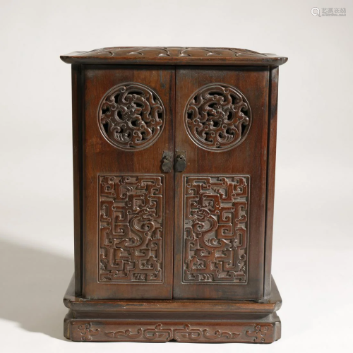 ANCIENT CHINESE,WOOD CARVING SMALL CABINET