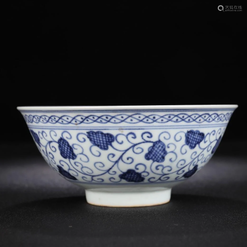 ANCIENT CHINESE,BLUE AND WHITE BOWL