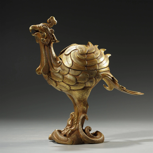 ANCIENT CHINESE,GILT-BRONZE 