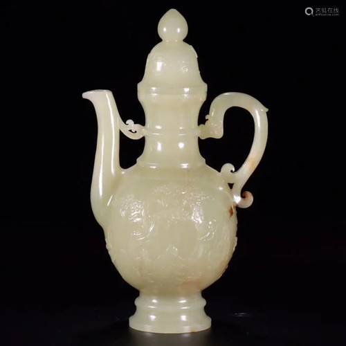 ANCIENT CHINESE,WHITE JADE EWER