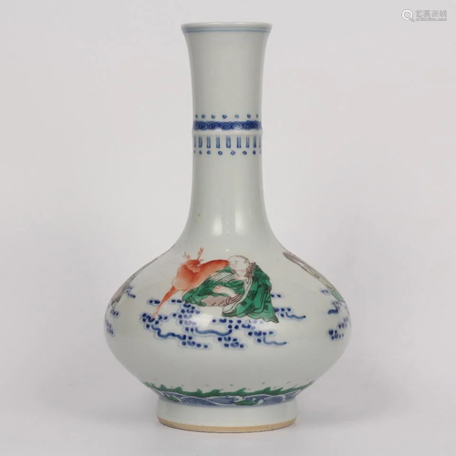 ANCIENT CHINESE,DOUCAI BOTTLE VASE