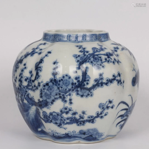 ANCIENT CHINESE,BLUE AND WHITE JAR