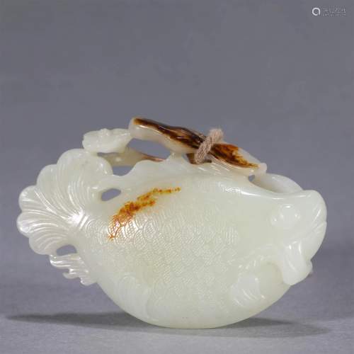 ANCIENT CHINESE,WHITE JADE CARVING PENDANT