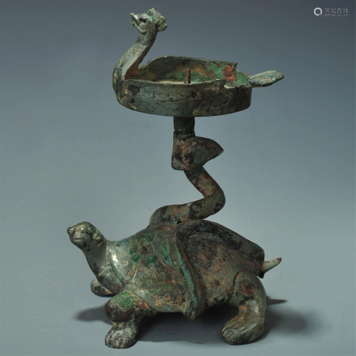 ANCIENT CHINESE,BRONZE CANDLESTICK