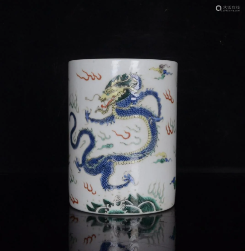 ANCIENT CHINESE,FAMILLE-ROSE BRUSH POT