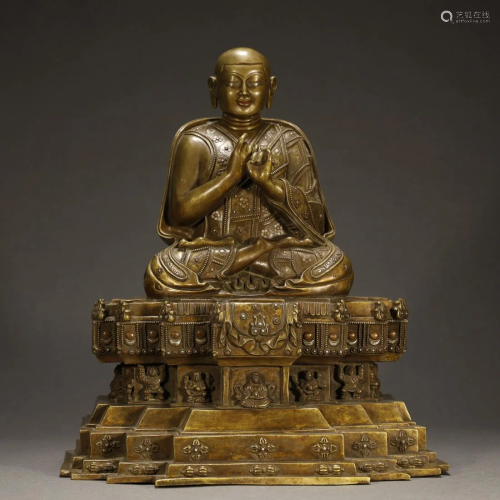 ANCIENT CHINESE,ALLOY COPPER BUDDHA STATUE
