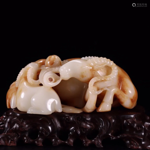 ANCIENT CHINESE,JADE CARVING SHEEP