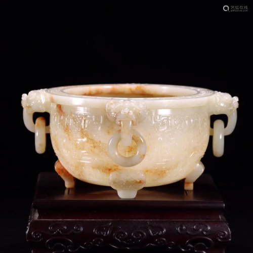 ANCIENT CHINESE,JADE CARVING CENSER