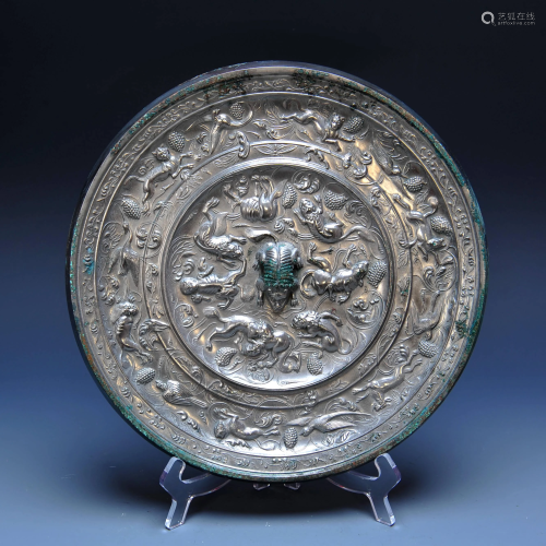 ANCIENT CHINESE,BRONZE CIRCULAR MIRROR