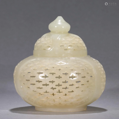 ANCIENT CHINESE,WHITE JADE CARVING CENSER