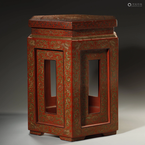 ANCIENT CHINESE,LACQUER WARE STOOL