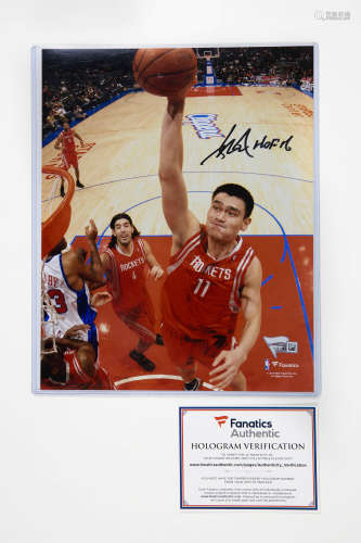 姚明（Yao Ming）亲笔签名海报 Fanatics  海报
