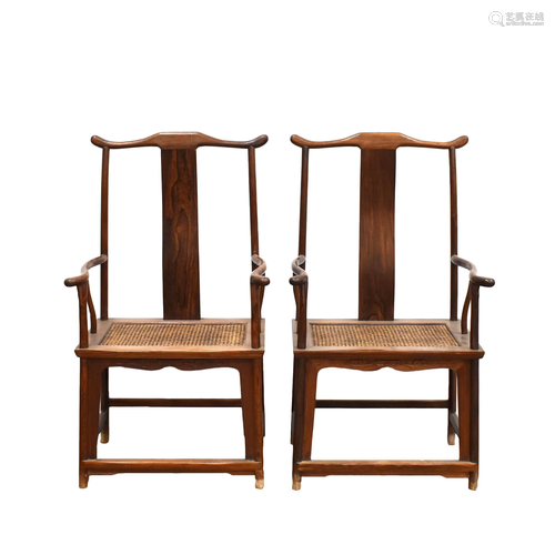 PAIR OF ANTIQUE CHINESE HUANGHUALI Y…