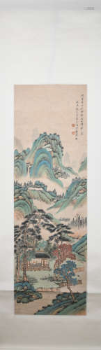 Qing dynasty Zhang zongcang's landscape painting
