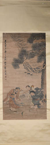 Qing dynasty Su liupeng's figure painting