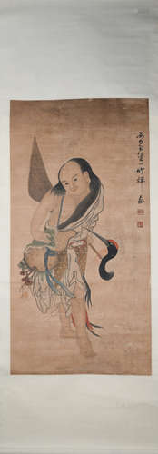 Qing dynasty Zhu chan's figure painting