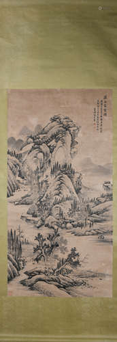 Qing dynasty Zhang zhongcang's landscape painting