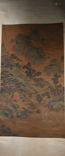 Ming dynasty Wu bin's figure painting