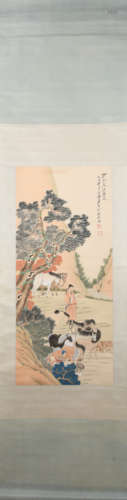 Modern Zhang daqian's landscape and figure painting