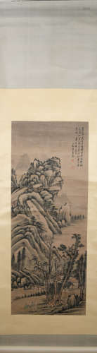 Qing dynasty Huang yi's landscape painting