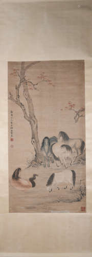 Qing dynasty Hua yan's horse painting