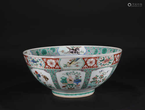 Qing dynasty colorful bowl(big size)