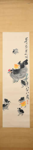 Modern Qi baishi's flower and bird painting