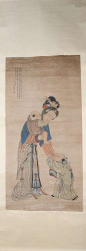 Qing dynasty Jiao bingzhen's figure painting