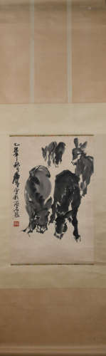 Modern Huang zhou's donkey painting