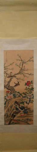 Qing dynasty Ma quan's flower and bird painting