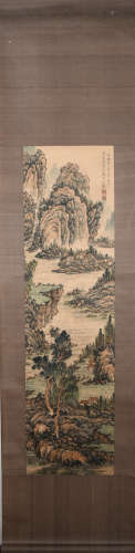 Qing dynasty Wu li's landscape painting