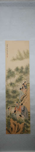 Qing dynasty Wang su's figure painting