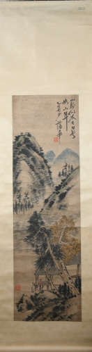 Qing dynasty Pu hua's landscape painting