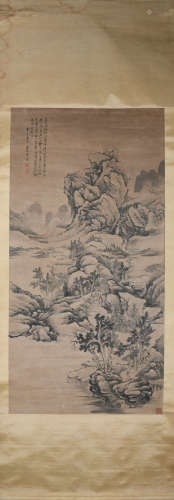 Qing dynasty Li shizhuo's landscape painting