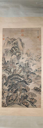 Song dynasty Wang meng's landscape painting