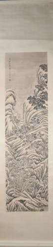 Qing dynasty Xi gang's landscape painting