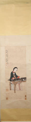 Qing dynasty Gu luo's figure painting