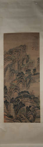 Ming dynasty Lu zhi's landscape painting