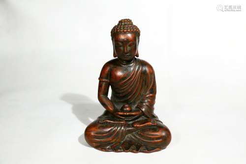 Chinese Agarwood Carving Buddha Statue