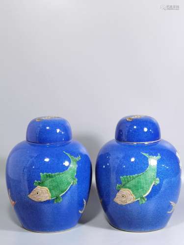 Chinese Late Qing Dynasty Porcelain Cover Jar