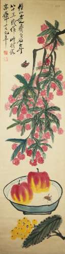 Chinese Qi Baishi'S Flower Painting