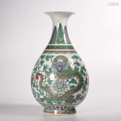 the Qing dynasty            Jade pot spring vase