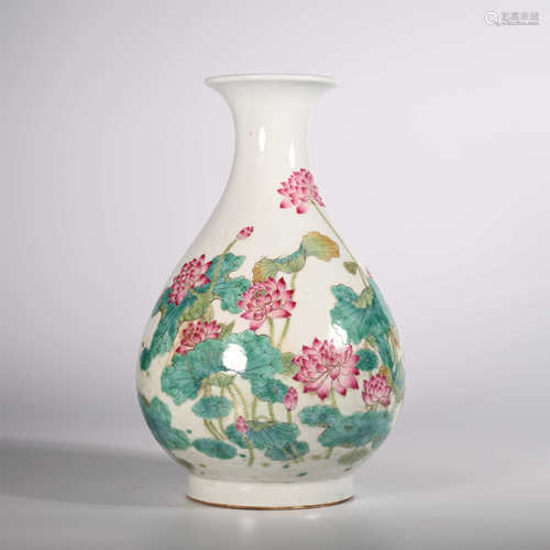 Yongzheng of Qing Dynasty            Pink Jade pot spring bottle