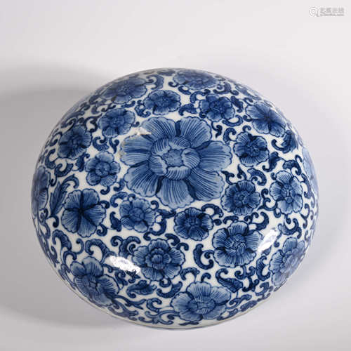 Yongzheng of Qing Dynasty            Blue and white cover box